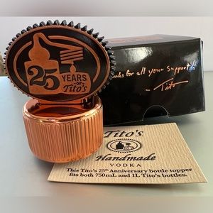 25 Years of Tito’s commemorative “copper” bottle stopper.